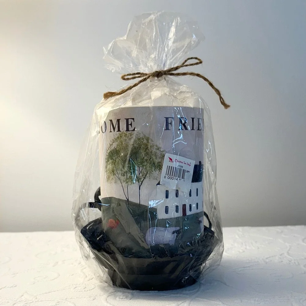 Vintage 90s Christmas Tree Shops Primitive Farmhouse Electric Candle Lamp New